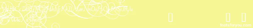 フォントPlatthandDemo – 黄色い背景に白い文字