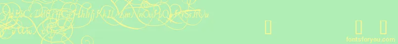 Шрифт PlatthandDemo – жёлтые шрифты на зелёном фоне