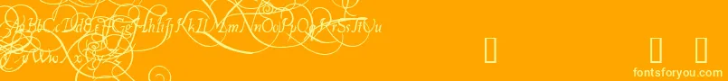 Шрифт PlatthandDemo – жёлтые шрифты на оранжевом фоне