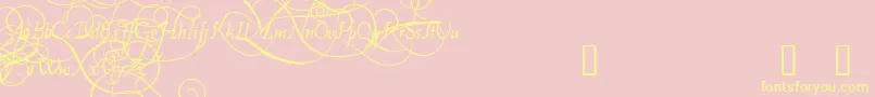 PlatthandDemo-fontti – keltaiset fontit vaaleanpunaisella taustalla