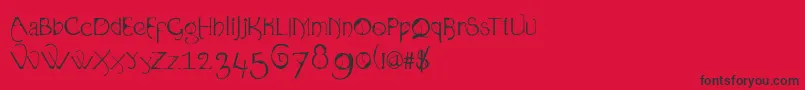 フォントOrganica90 – 赤い背景に黒い文字