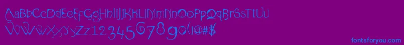 Organica90 Font – Blue Fonts on Purple Background