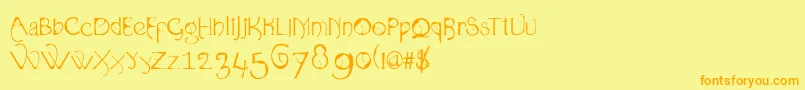 Organica90 Font – Orange Fonts on Yellow Background