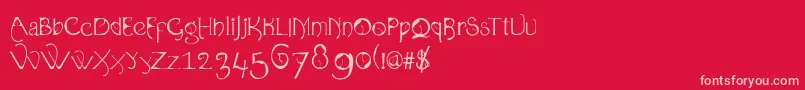 Organica90-Schriftart – Rosa Schriften auf rotem Hintergrund