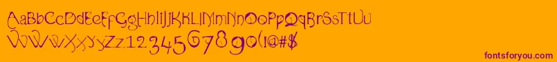 Organica90 Font – Purple Fonts on Orange Background