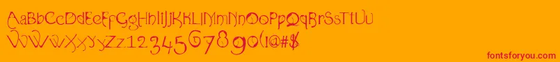 fuente Organica90 – Fuentes Rojas Sobre Fondo Naranja