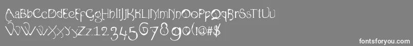 Organica90-Schriftart – Weiße Schriften auf grauem Hintergrund