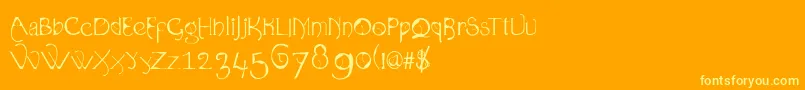 Organica90 Font – Yellow Fonts on Orange Background