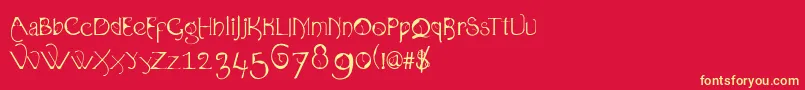 Organica90 Font – Yellow Fonts on Red Background