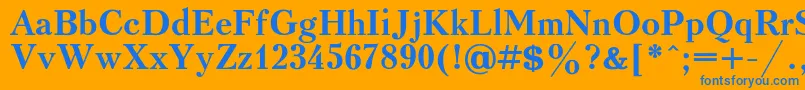 フォントKudrashovcBold – オレンジの背景に青い文字