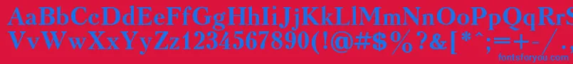 KudrashovcBold Font – Blue Fonts on Red Background