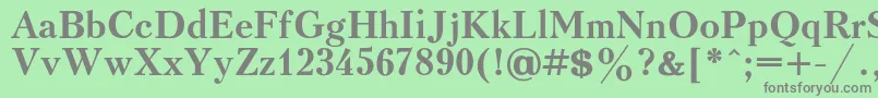 フォントKudrashovcBold – 緑の背景に灰色の文字