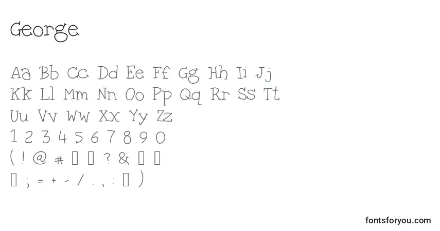 A fonte George – alfabeto, números, caracteres especiais