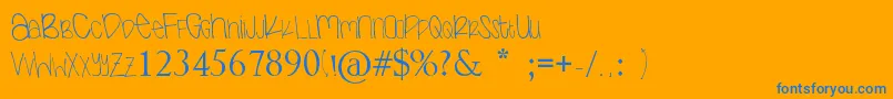 Nextok Font – Blue Fonts on Orange Background
