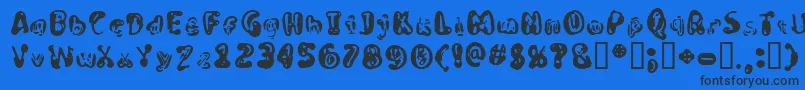 Noyes Font – Black Fonts on Blue Background