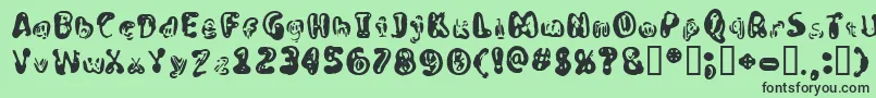フォントNoyes – 緑の背景に黒い文字
