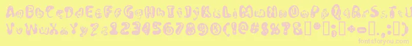 Noyes Font – Pink Fonts on Yellow Background