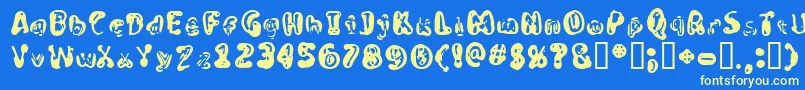 フォントNoyes – 黄色の文字、青い背景