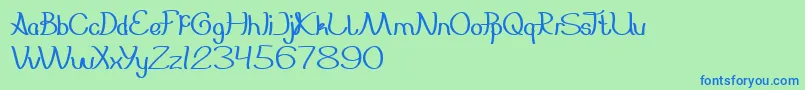Everybody Font – Blue Fonts on Green Background
