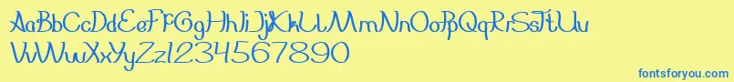 Everybody Font – Blue Fonts on Yellow Background