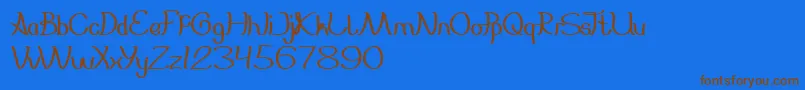 Everybody Font – Brown Fonts on Blue Background