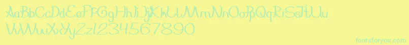 フォントEverybody – 黄色い背景に緑の文字