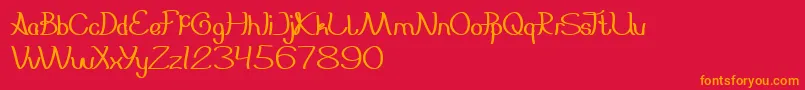 フォントEverybody – 赤い背景にオレンジの文字