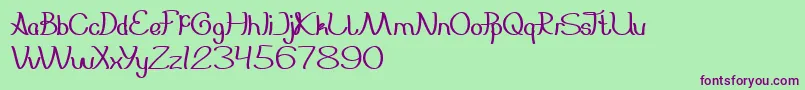 Everybody-Schriftart – Violette Schriften auf grünem Hintergrund