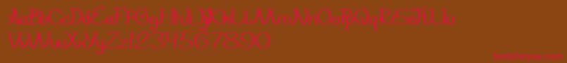 Everybody Font – Red Fonts on Brown Background