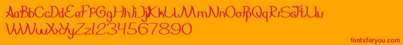Fonte Everybody – fontes vermelhas em um fundo laranja