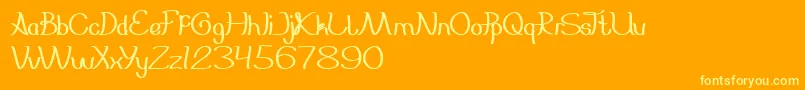 フォントEverybody – オレンジの背景に黄色の文字
