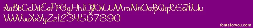 Everybody-Schriftart – Gelbe Schriften auf violettem Hintergrund