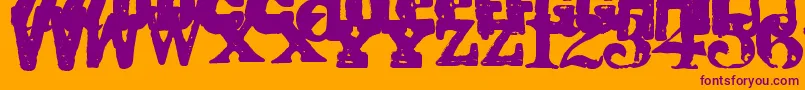 Cry Font – Purple Fonts on Orange Background