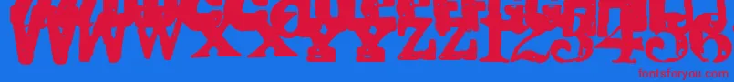 フォントCry – 赤い文字の青い背景