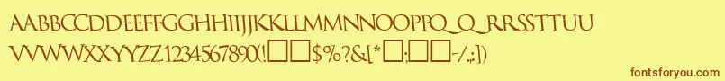 BathingRegular Font – Brown Fonts on Yellow Background