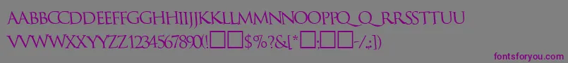BathingRegular Font – Purple Fonts on Gray Background