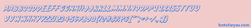 Countsuckula3Dital-Schriftart – Blaue Schriften auf rosa Hintergrund