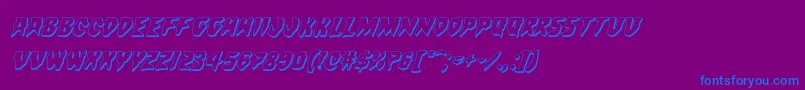 Countsuckula3Dital-Schriftart – Blaue Schriften auf violettem Hintergrund