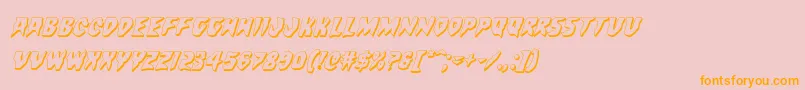 Countsuckula3Dital-Schriftart – Orangefarbene Schriften auf rosa Hintergrund