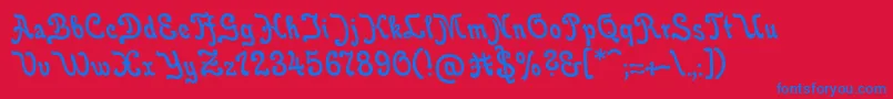 フォントFavoritGrotesk – 赤い背景に青い文字