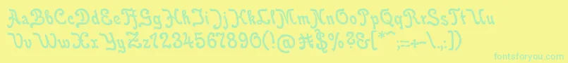 FavoritGrotesk-Schriftart – Grüne Schriften auf gelbem Hintergrund