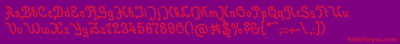 Fonte FavoritGrotesk – fontes vermelhas em um fundo violeta