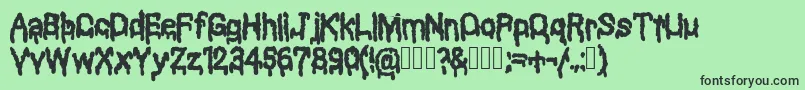 フォントBlackShadow – 緑の背景に黒い文字