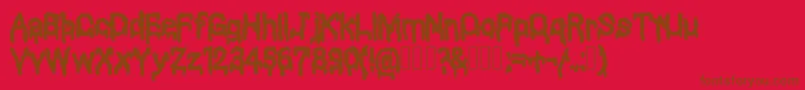 BlackShadow Font – Brown Fonts on Red Background