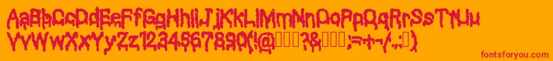 BlackShadow Font – Red Fonts on Orange Background