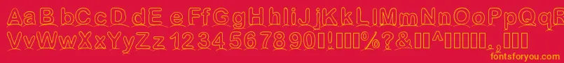 Lesdunes Font – Orange Fonts on Red Background