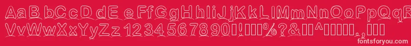 Lesdunes Font – Pink Fonts on Red Background