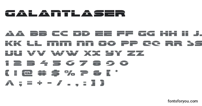 Czcionka Galantlaser – alfabet, cyfry, specjalne znaki
