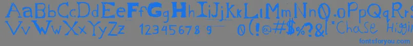 More about ChasesSketch Font ChasesSketch Font – Blue Fonts on Gray Background