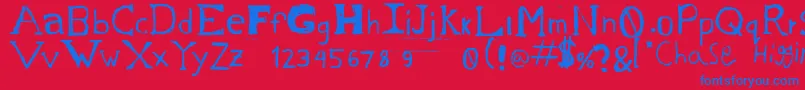 ChasesSketch Font – Blue Fonts on Red Background